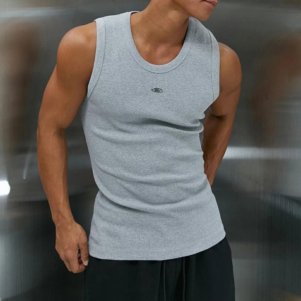 B Pendant Ribbed Sleeveless