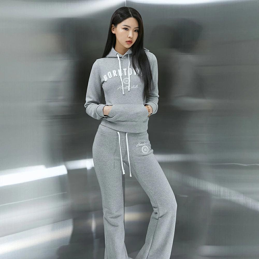 BORNTOWIN Patch Slim Fit Hoodie