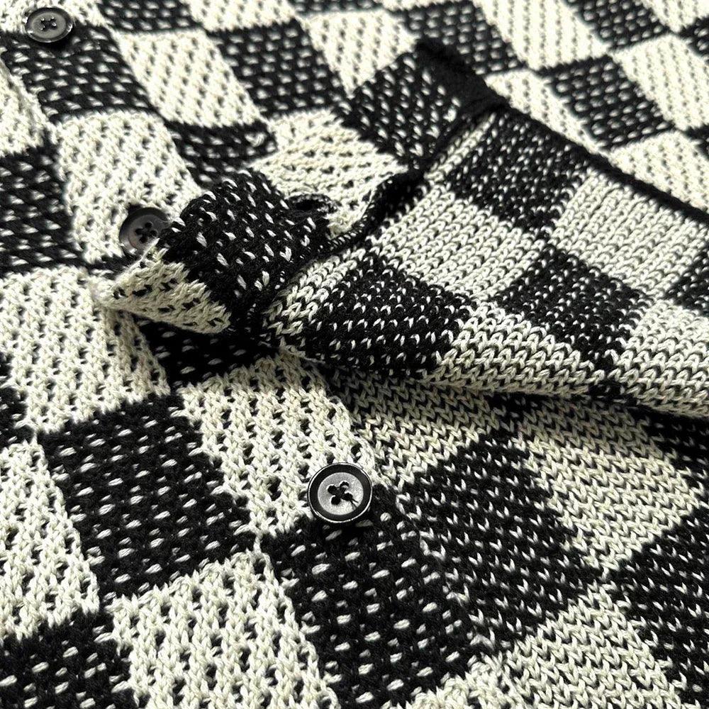 Checkered Crochet Shirt - ASKYURSELF - VENTURER