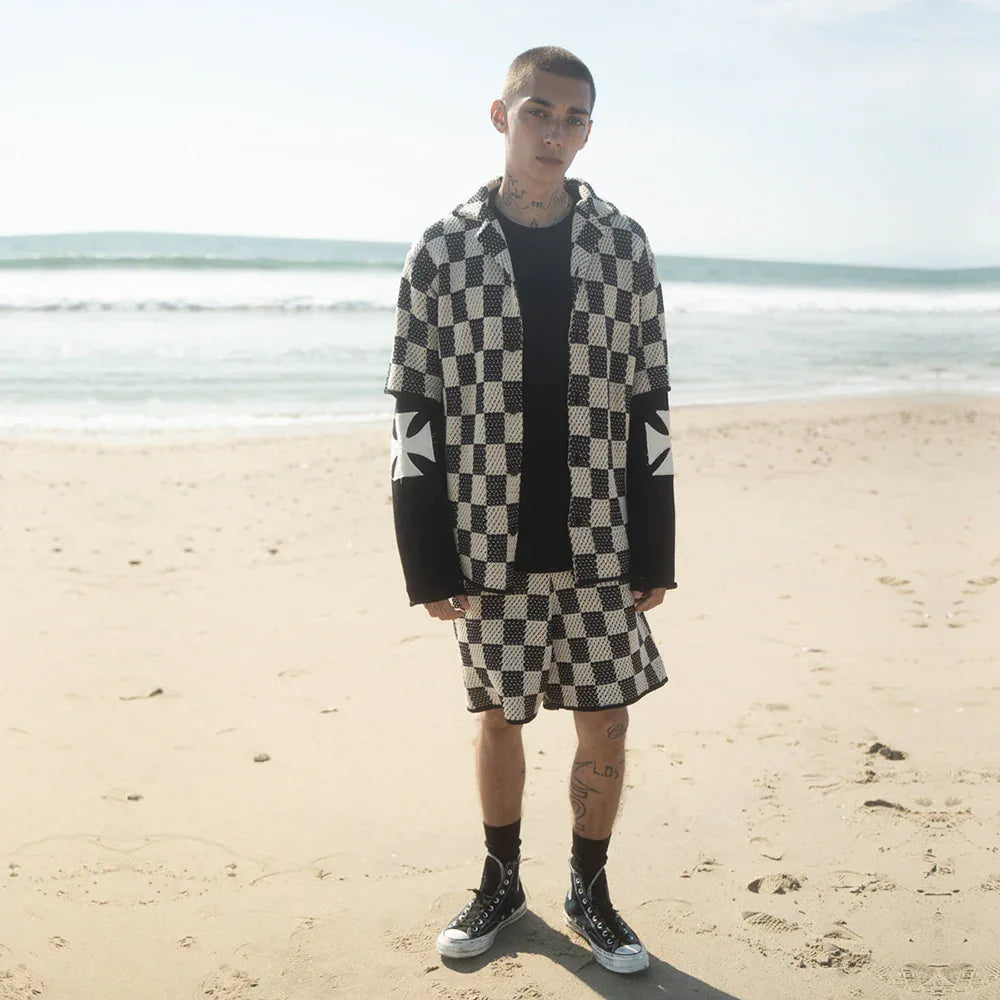 Checkered Crochet Shirt - ASKYURSELF - VENTURER