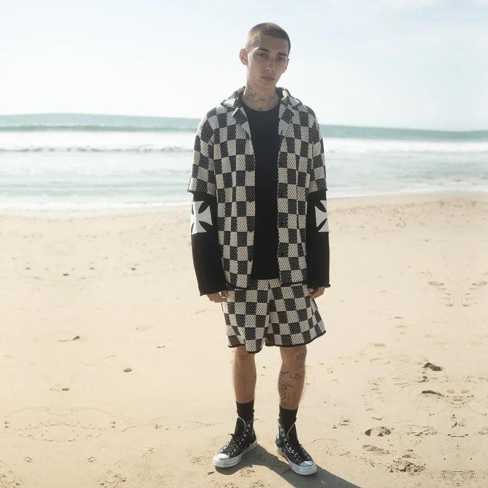 Checkered Crochet Shirt - ASKYURSELF - VENTURER