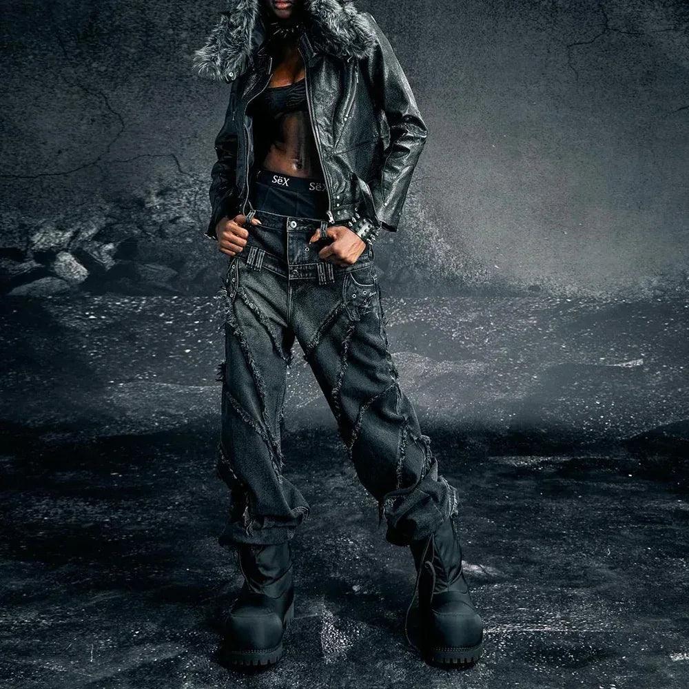 00 Knight Club Baggy Flare Jeans - COZY WORLDWIDE - VENTURER