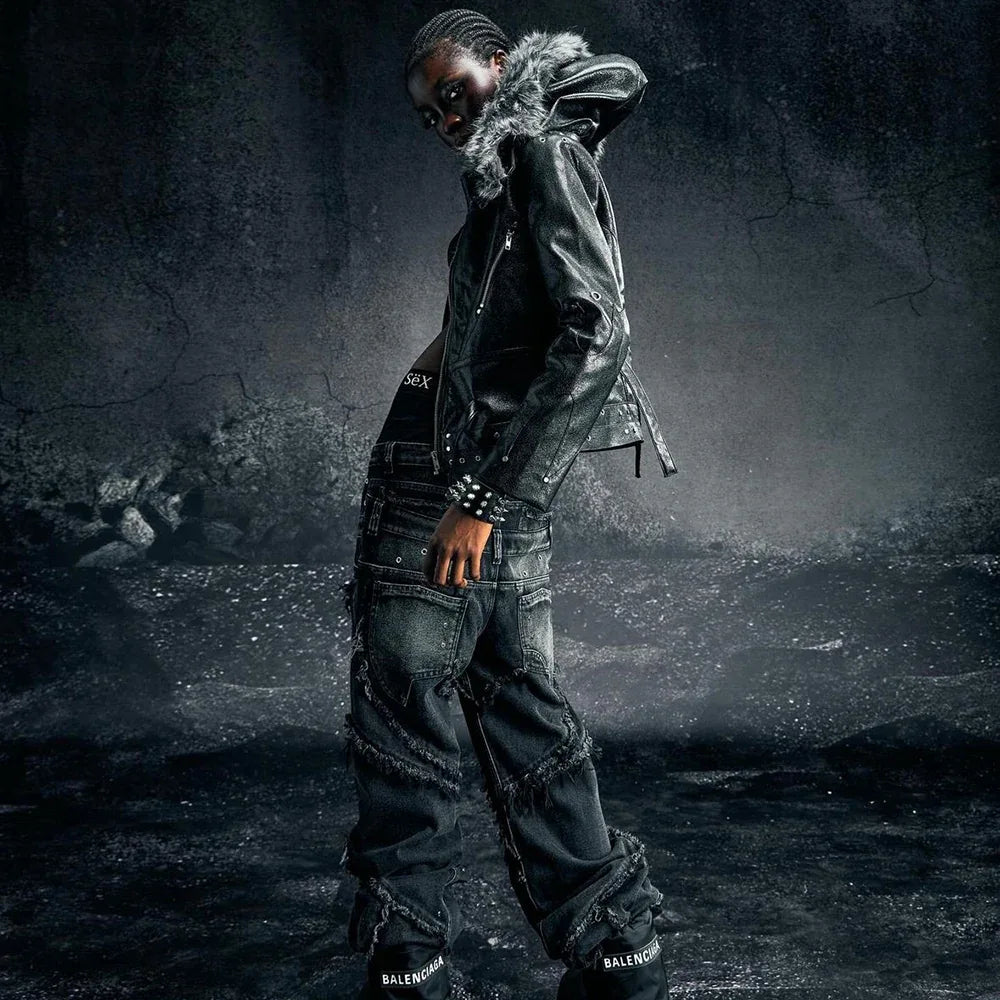 00 Knight Club Baggy Flare Jeans - COZY WORLDWIDE - VENTURER