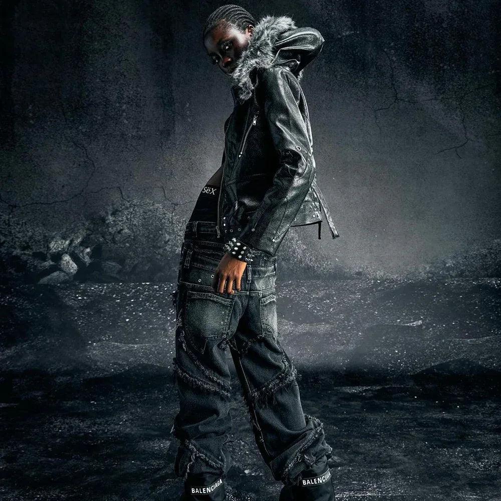 00 Knight Club Baggy Flare Jeans - COZY WORLDWIDE - VENTURER
