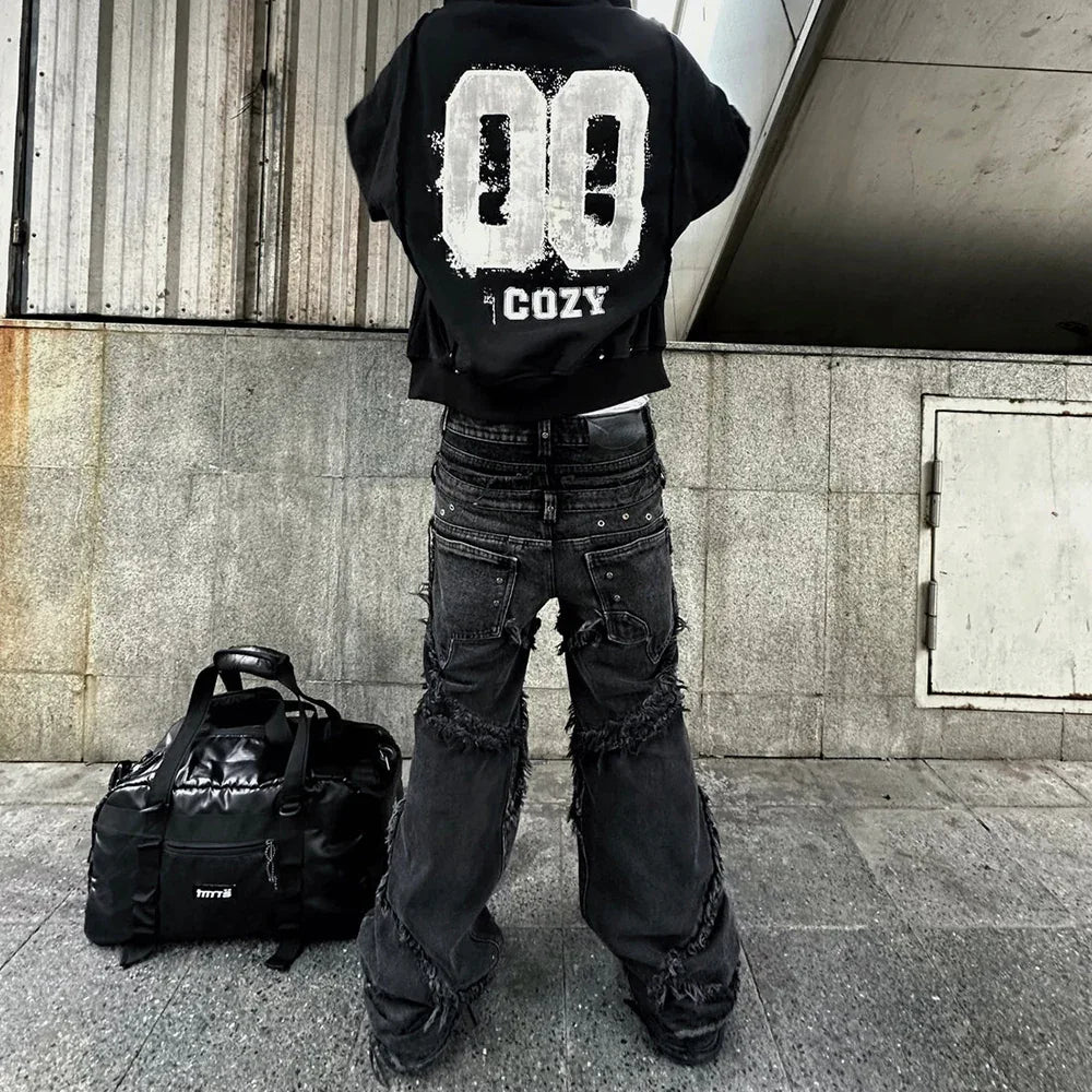 00 Knight Club Baggy Flare Jeans - COZY WORLDWIDE - VENTURER