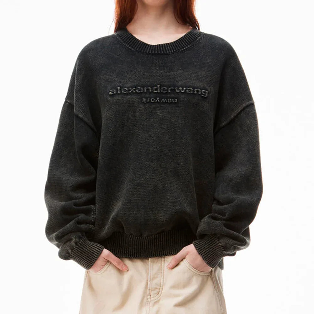 Emboss Logo Oversized Pullover - ALEXANDER WANG - VENTURER