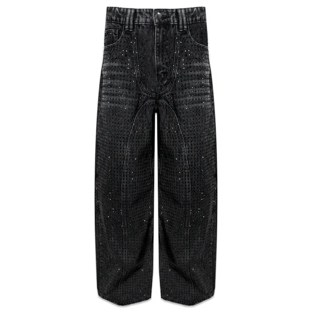 CZ Rhinestone Washed Jeans - COZY WORLDWIDE - VENTURER