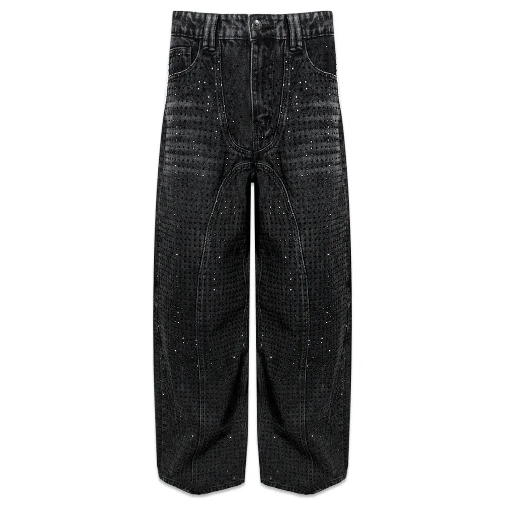 CZ Rhinestone Washed Jeans - COZY WORLDWIDE - VENTURER