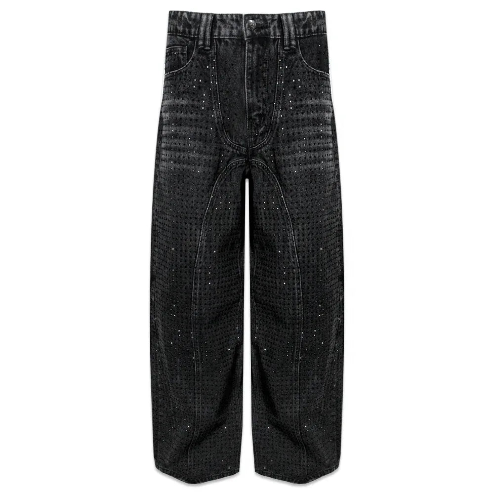 CZ Rhinestone Washed Jeans - COZY WORLDWIDE - VENTURER