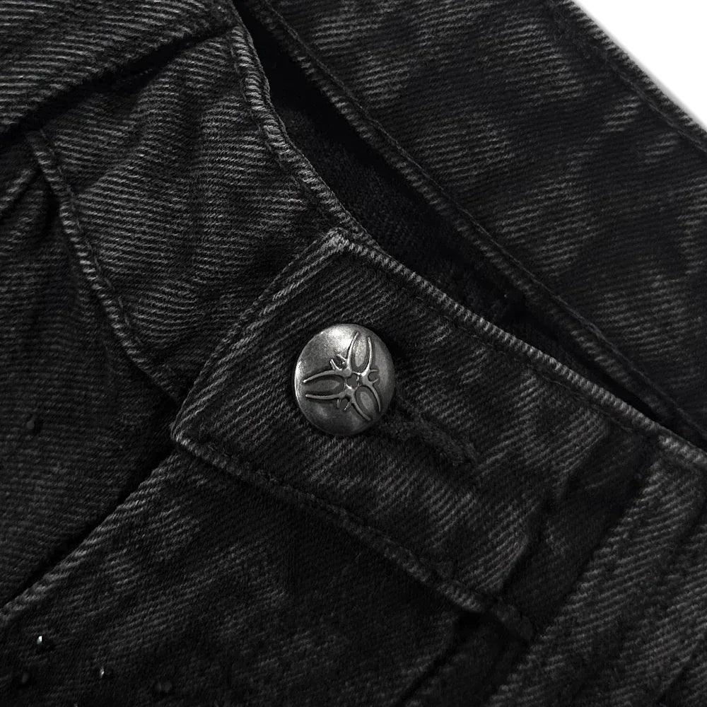 CZ Rhinestone Washed Jeans - COZY WORLDWIDE - VENTURER