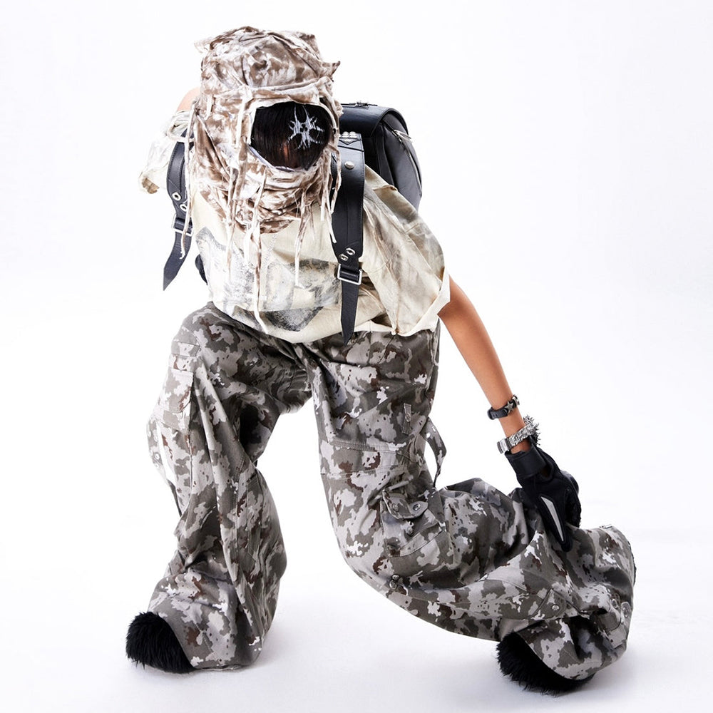 005 Mily Camo Flag Cargo Pants