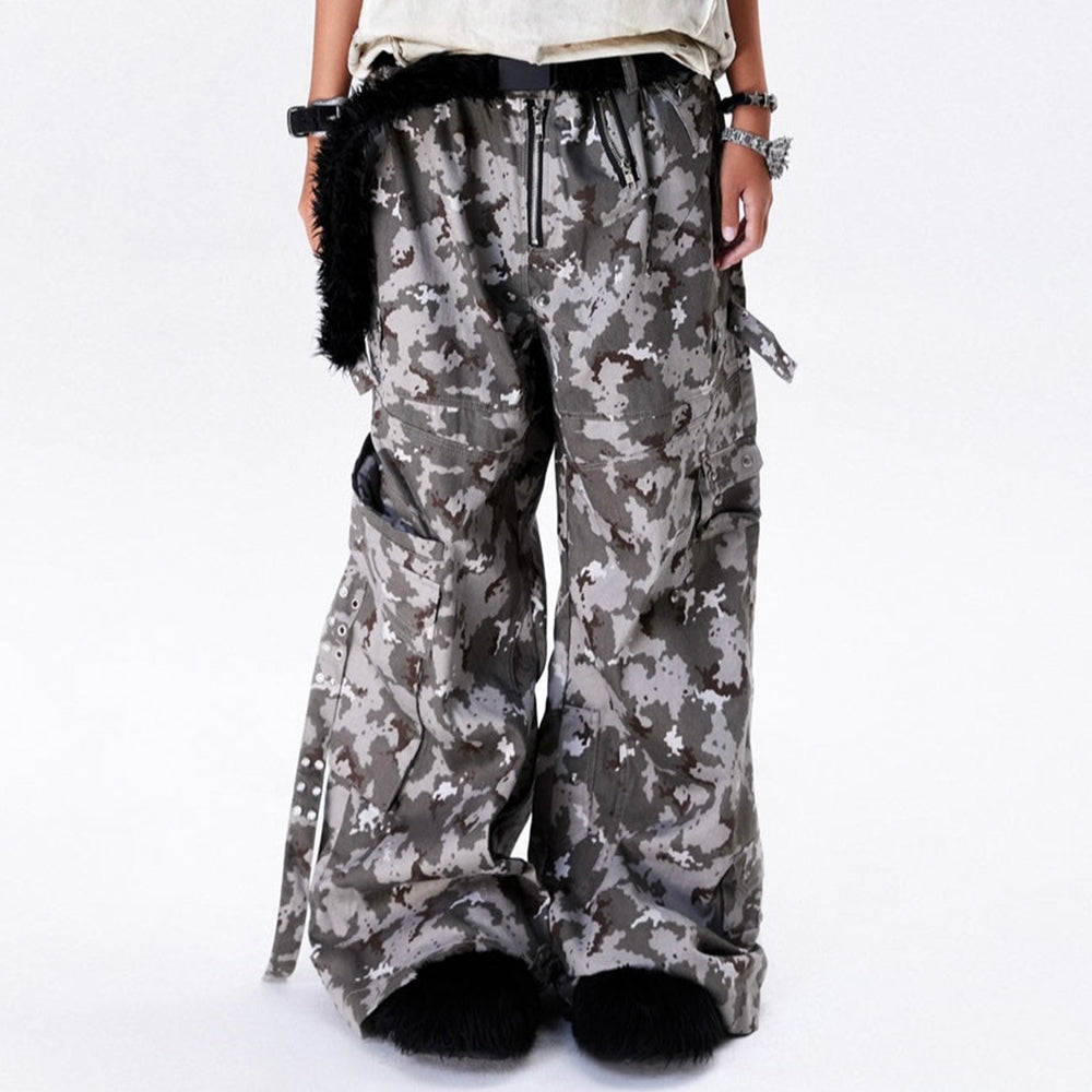 005 Mily Camo Flag Cargo Pants