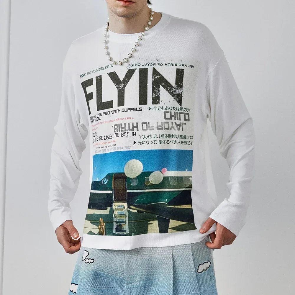 Private Airplane LS T-Shirt - BIRTH OF ROYAL CHILD - VENTURER