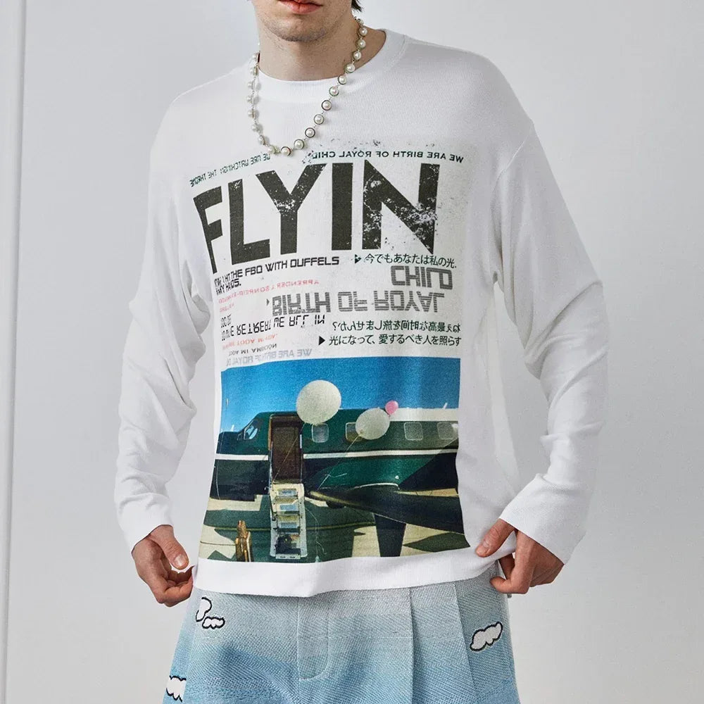 Private Airplane LS T-Shirt - BIRTH OF ROYAL CHILD - VENTURER