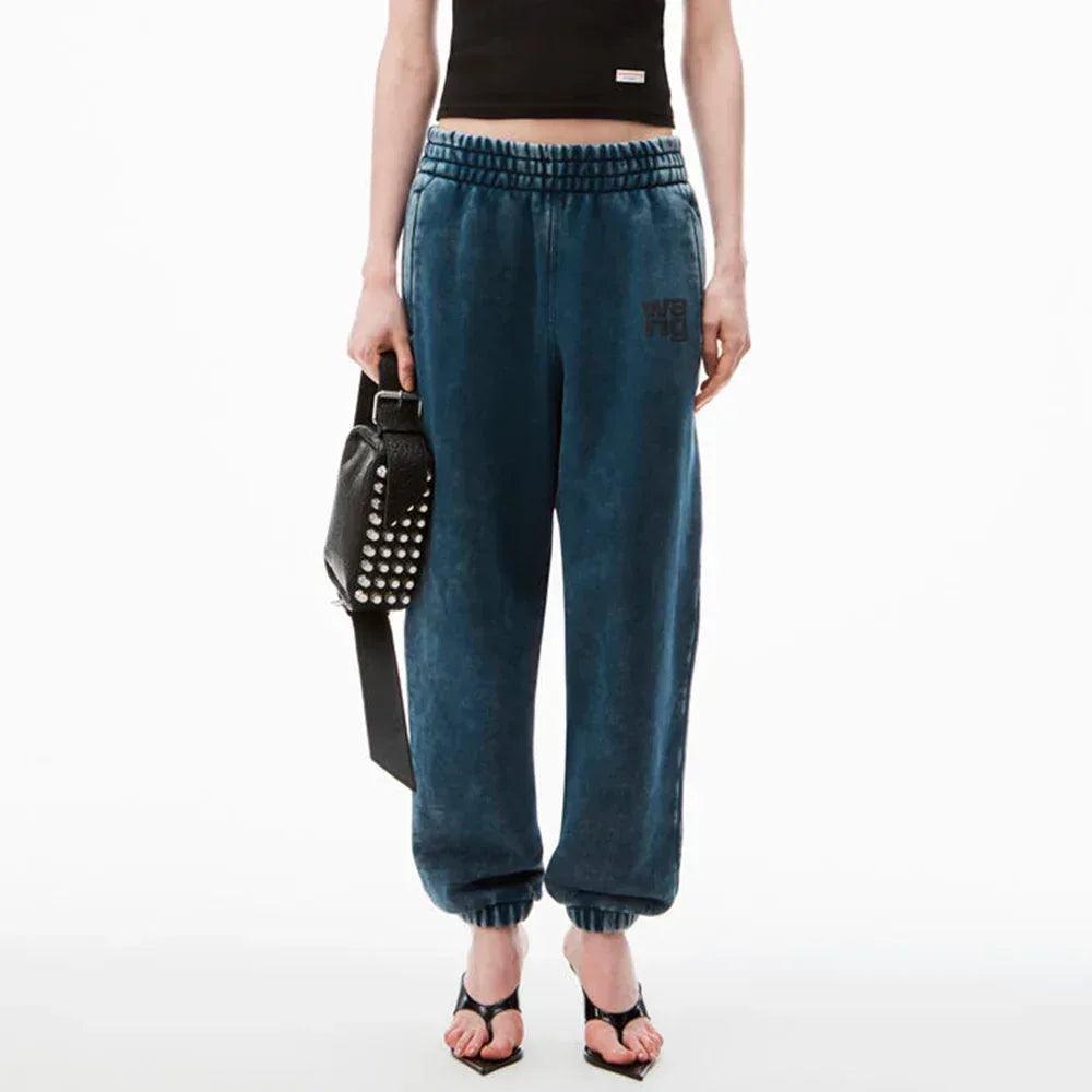 Puff Paint Logo Essential Terry Sweatpants - ALEXANDER WANG - VENTURER
