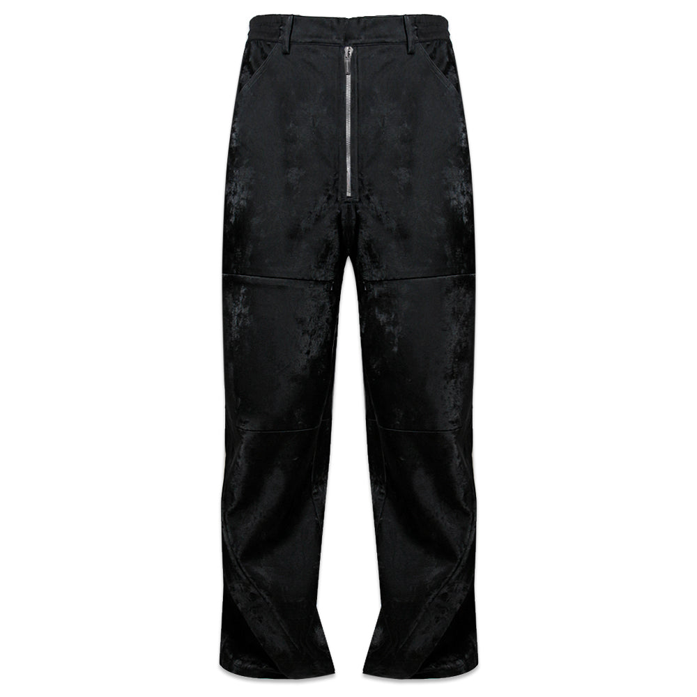 Dusty Rubber Zipper Baggy Pants