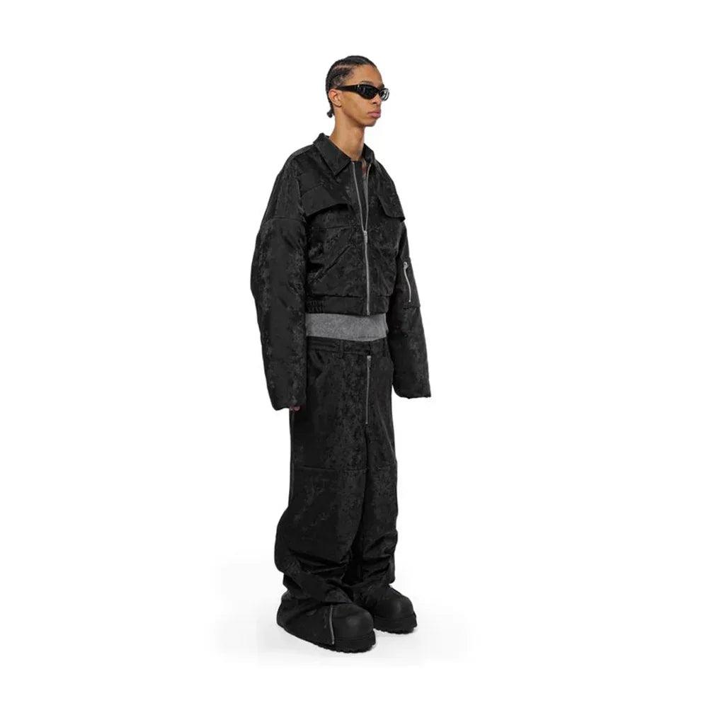 Dusty Rubber Zipper Baggy Pants - ARNODEFRANCE - VENTURER