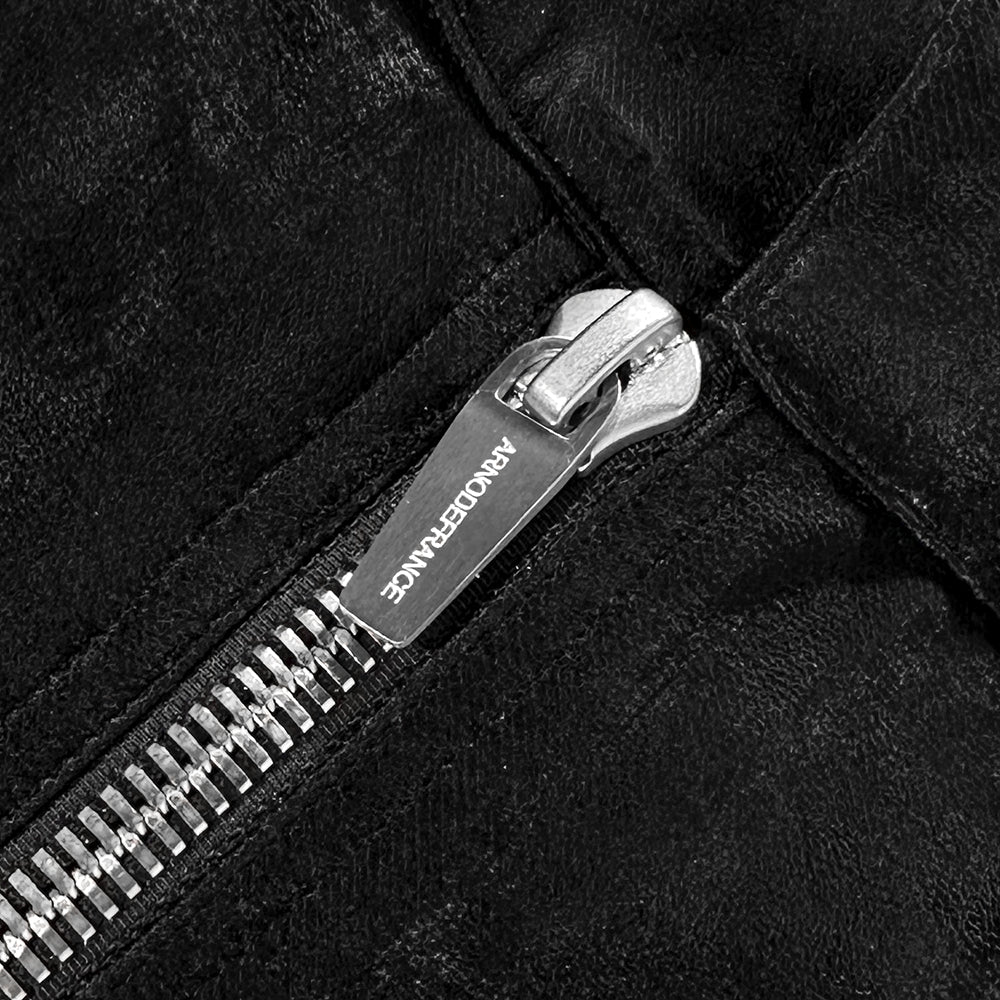 Dusty Rubber Zipper Baggy Pants