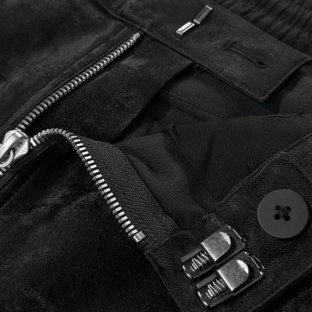 Dusty Rubber Zipper Baggy Pants - ARNODEFRANCE - VENTURER