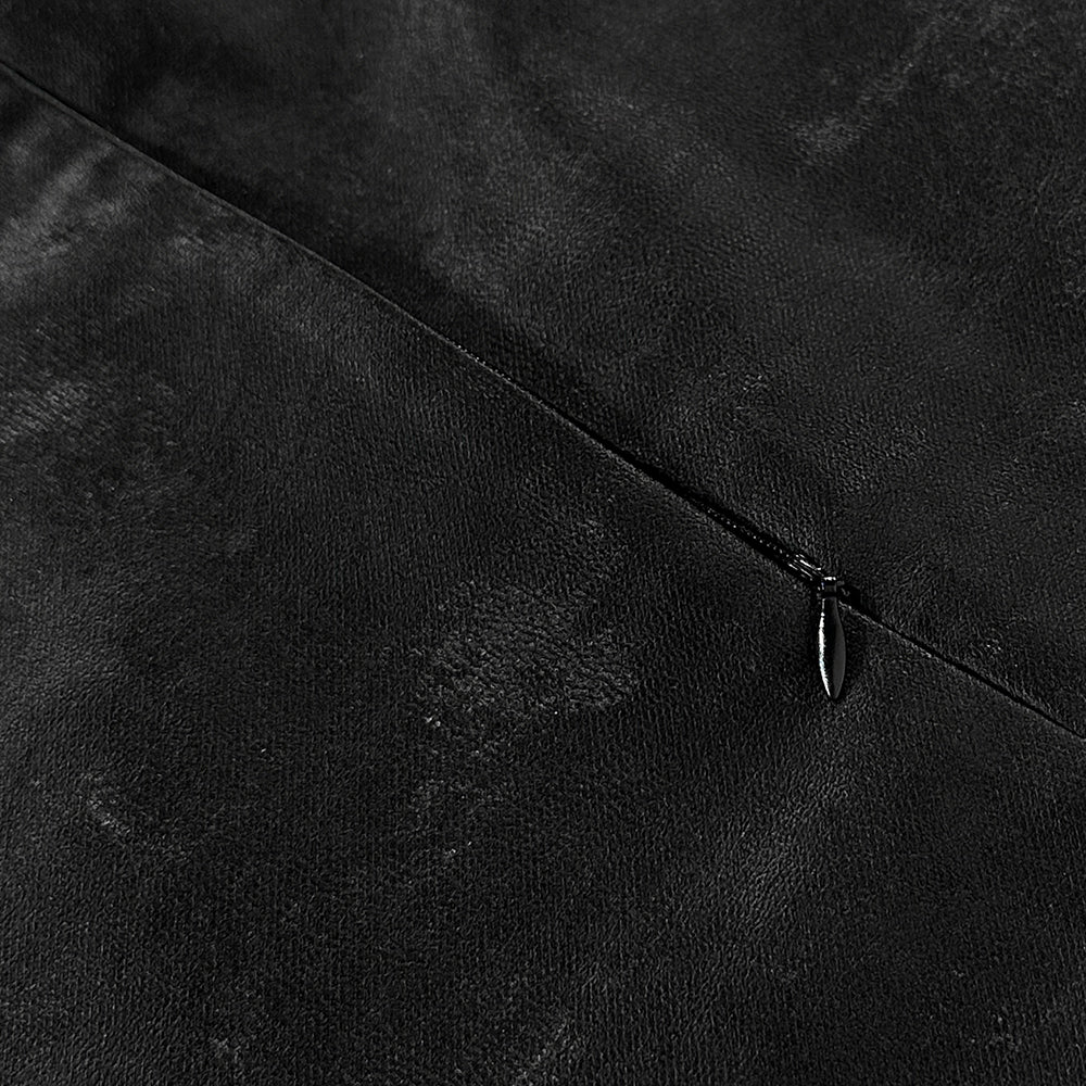 Dusty Rubber Zipper Baggy Pants