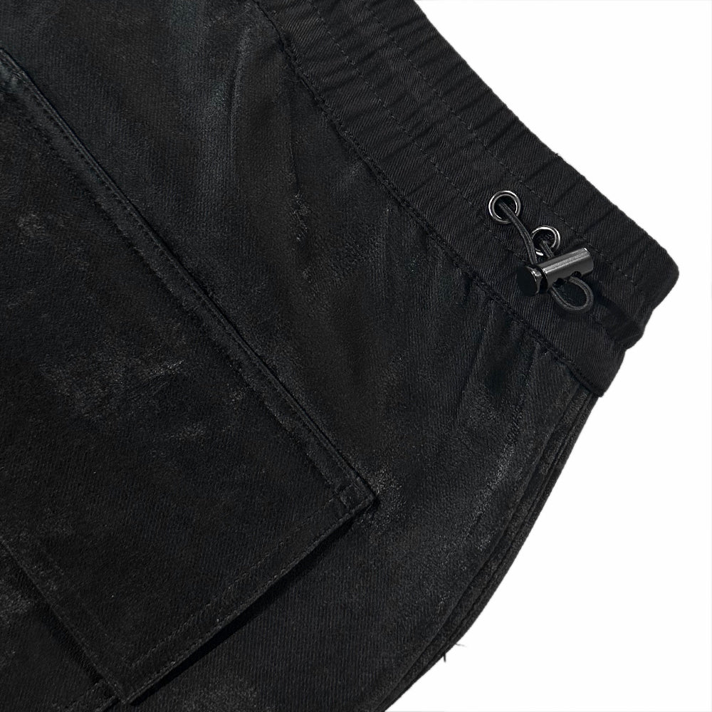 Dusty Rubber Zipper Baggy Pants