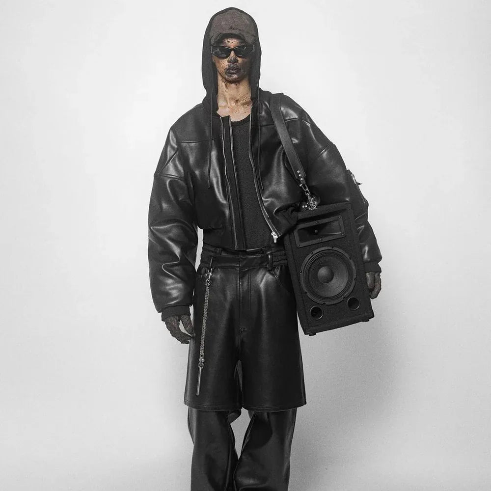 Leather Baggy Shorts - ARNODEFRANCE - VENTURER