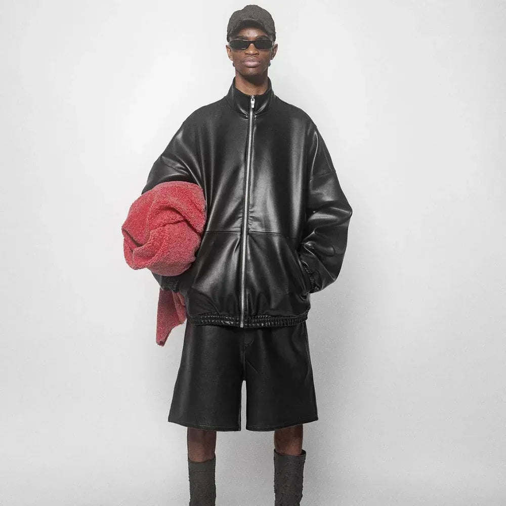 Leather Baggy Shorts - ARNODEFRANCE - VENTURER