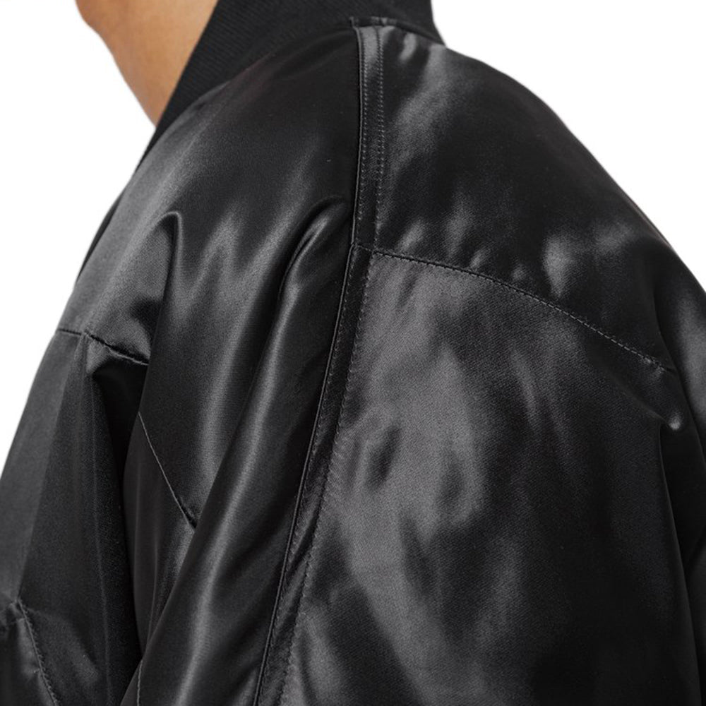 Nylon Cropped Bomber Jacket