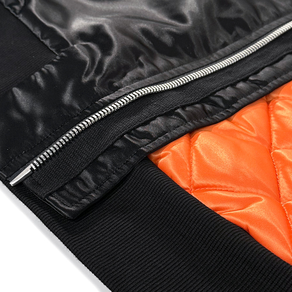 Nylon Cropped Bomber Jacket