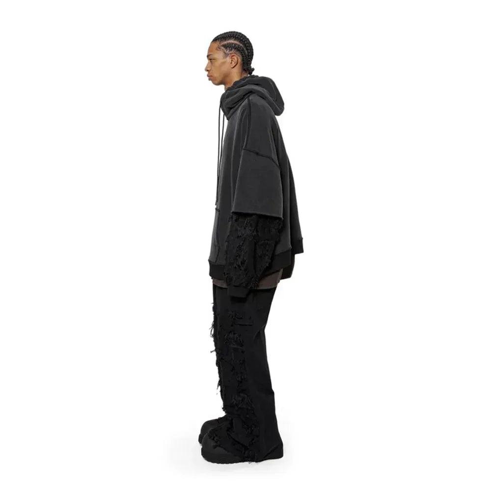 Distressed Sleeves Hoodie - ARNODEFRANCE - VENTURER