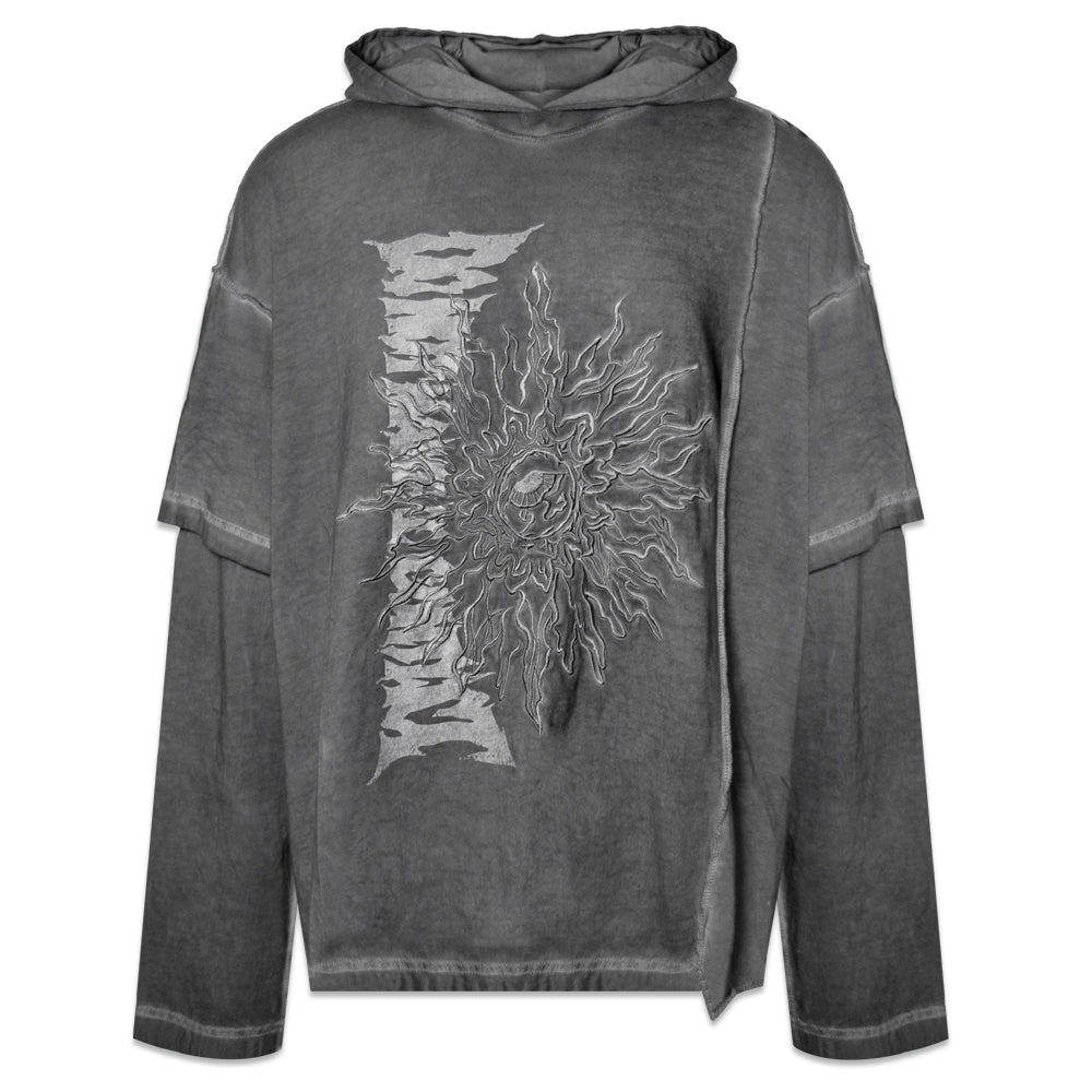 Raw Effect Layered Ls Hoodie
