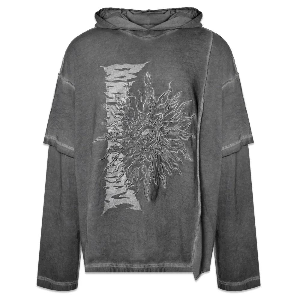 Raw Effect Layered Ls Hoodie - adonisorbitproject - VENTURER