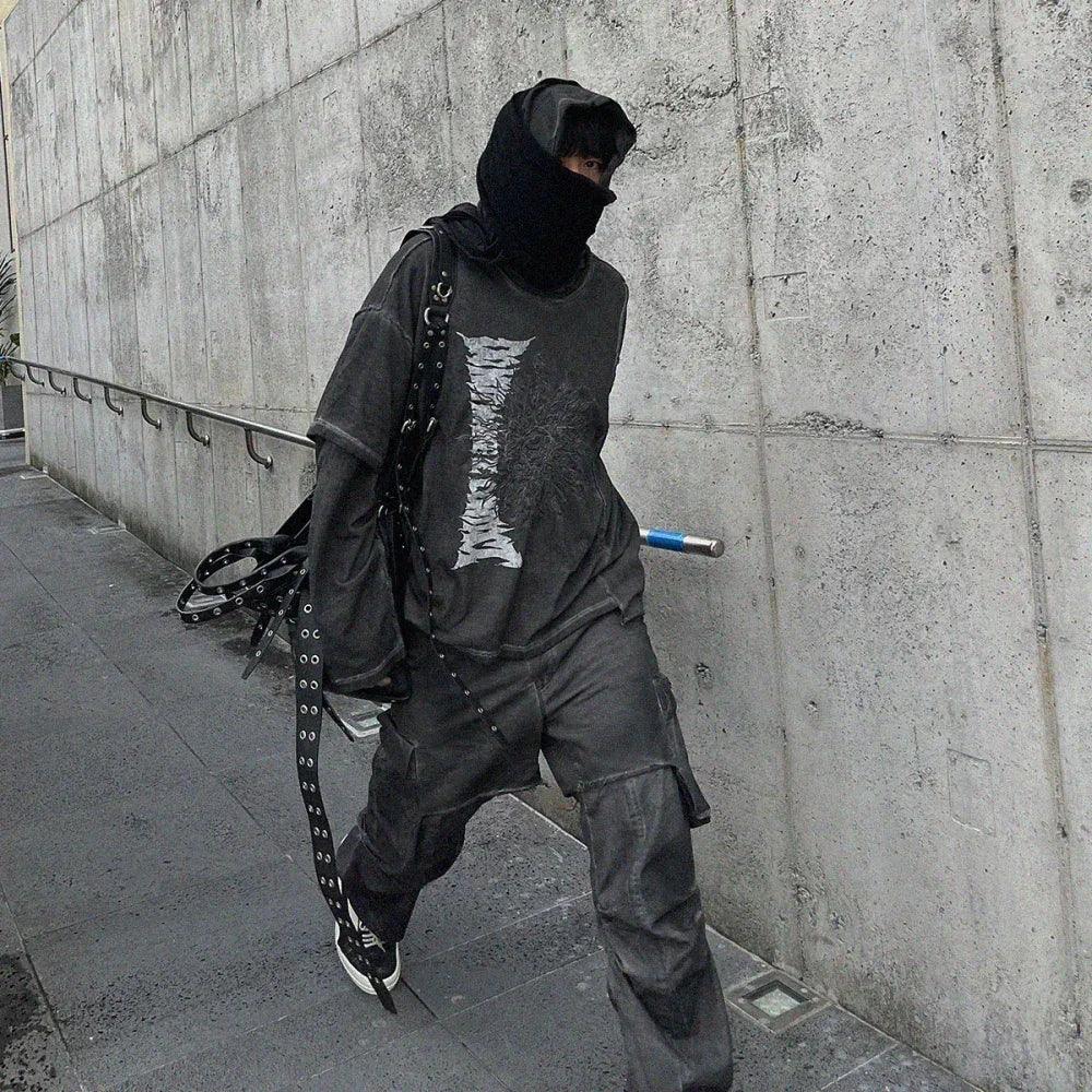 Raw Effect Layered Ls Hoodie - adonisorbitproject - VENTURER