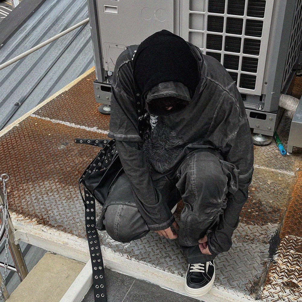 Raw Effect Layered Ls Hoodie