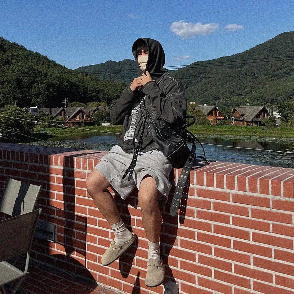 Raw Effect Layered Ls Hoodie - adonisorbitproject - VENTURER