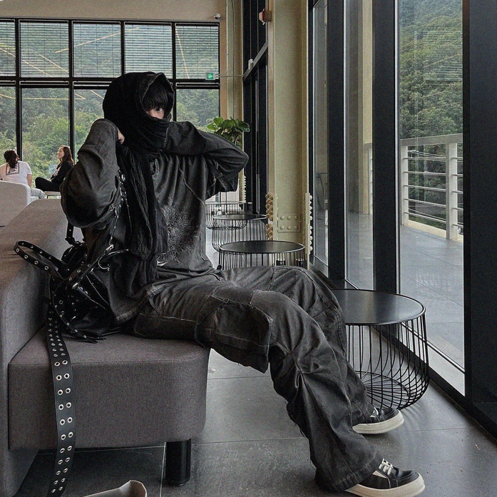 Raw Effect Layered Ls Hoodie