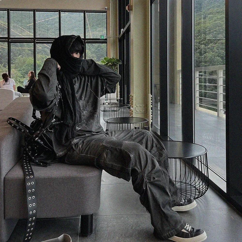 Raw Effect Layered Ls Hoodie - adonisorbitproject - VENTURER
