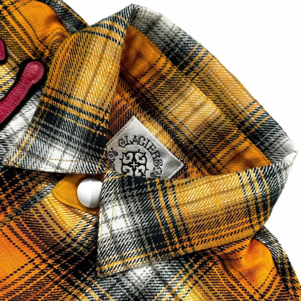 Double Eye Patch Leather Check Shirt - GLACIERBOY - VENTURER