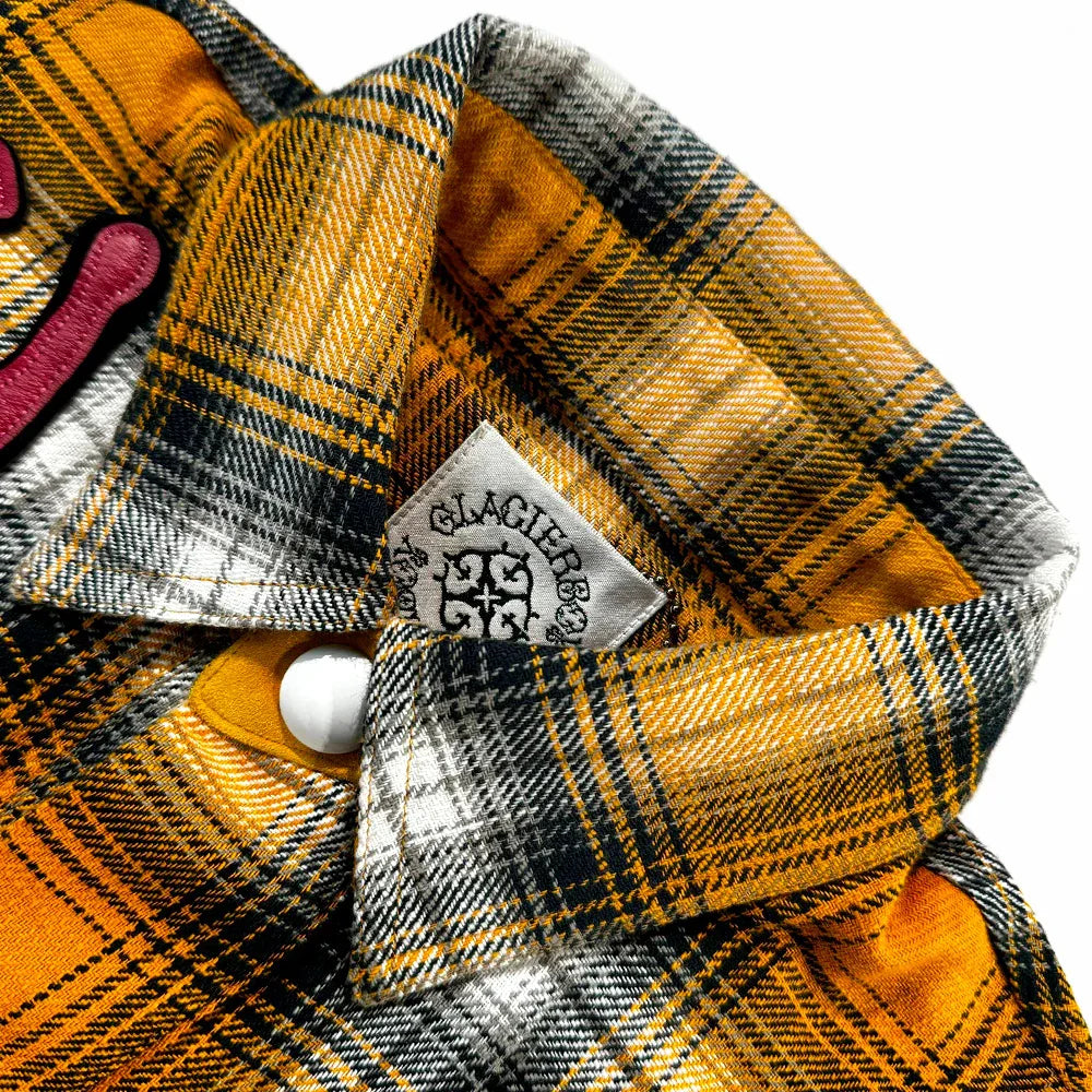 Double Eye Patch Leather Check Shirt - GLACIERBOY - VENTURER