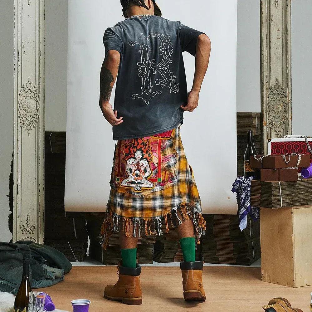 Double Eye Patch Leather Check Shirt - GLACIERBOY - VENTURER