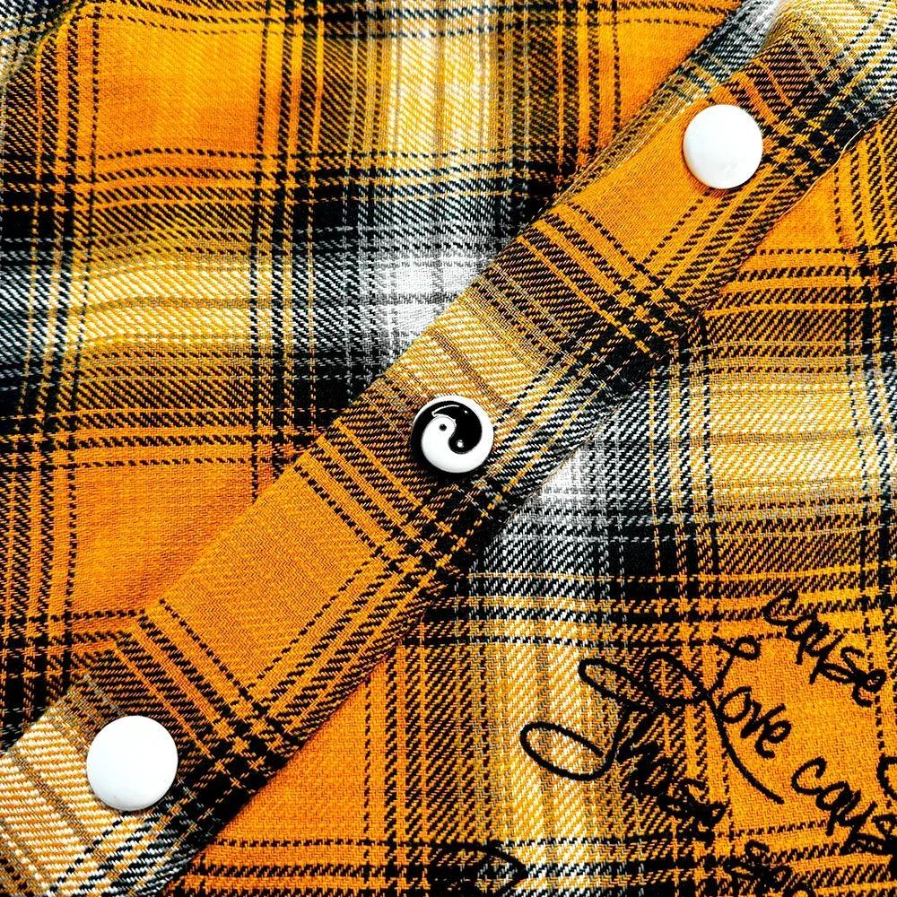 Double Eye Patch Leather Check Shirt - GLACIERBOY - VENTURER