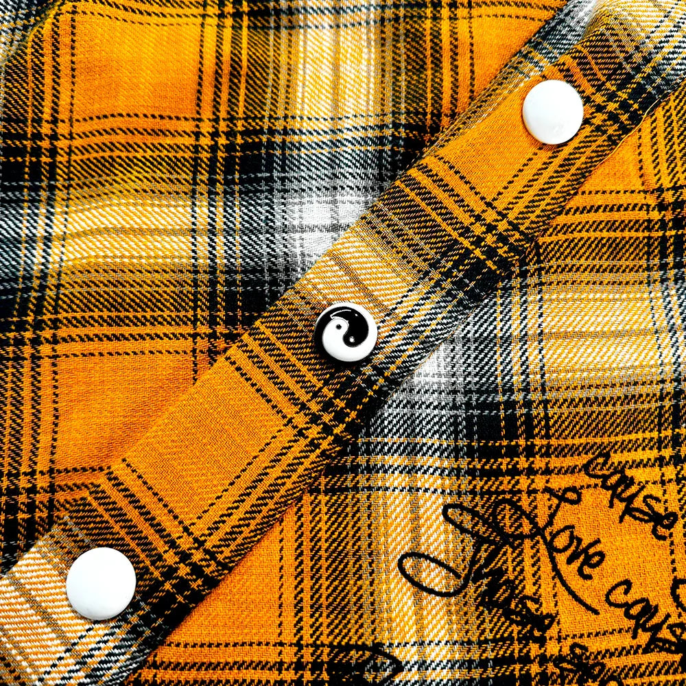 Double Eye Patch Leather Check Shirt - GLACIERBOY - VENTURER