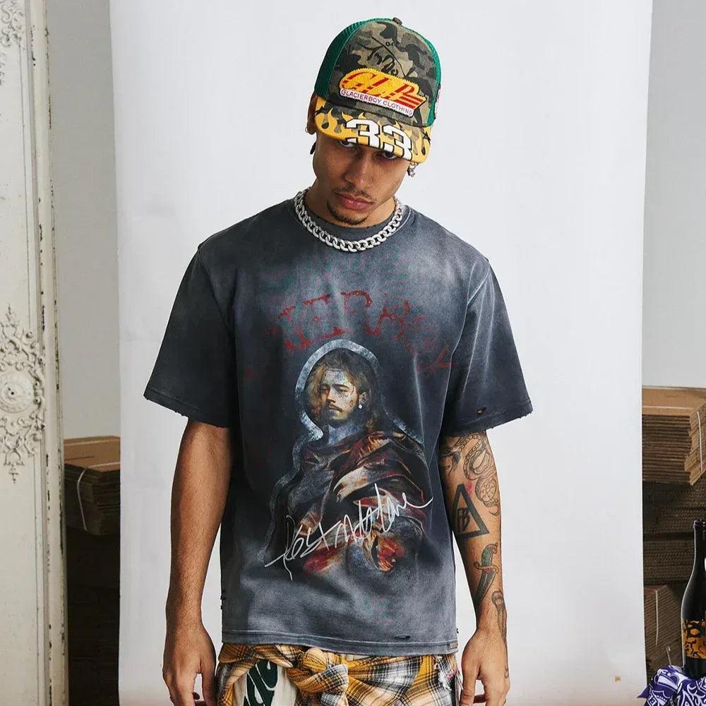 Post Malone Portrait Vintage T-Shirt - GLACIERBOY - VENTURER