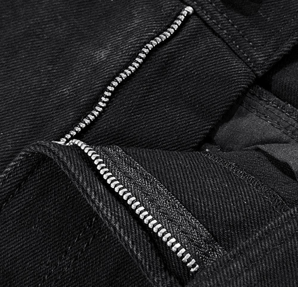 Curved Cargo Black Denim Pants - BLR BLUER - VENTURER