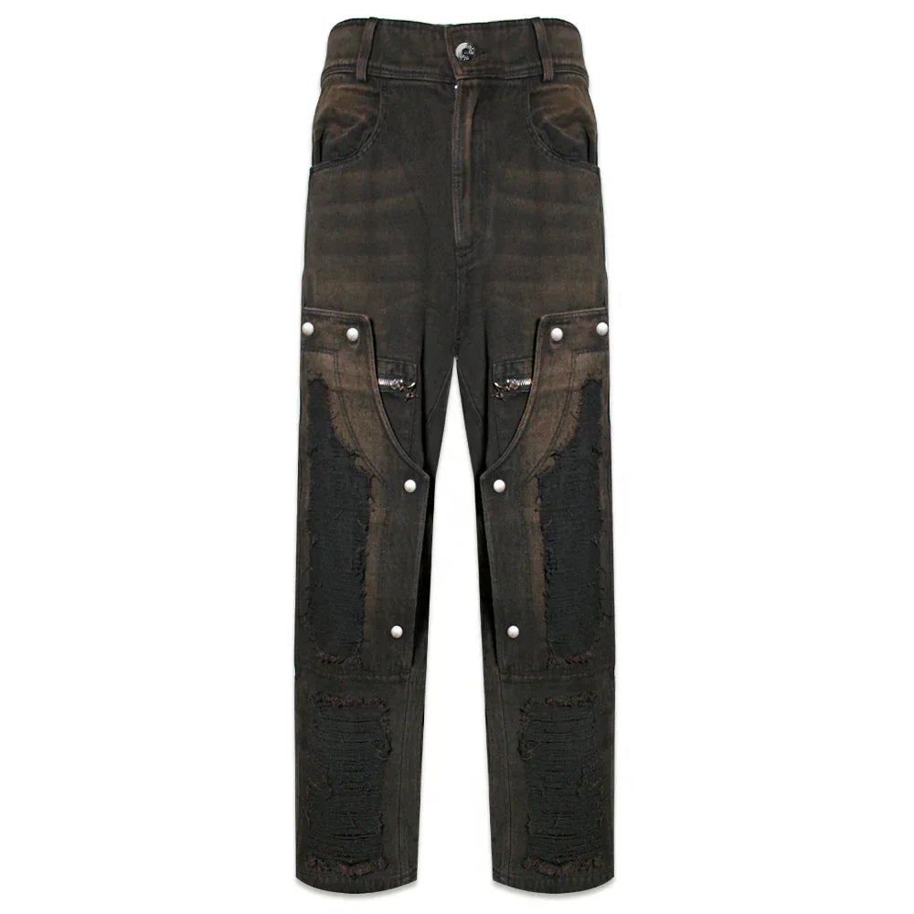Destroyed Hidden Pocket Carpenter Pants - BLR BLUER - VENTURER
