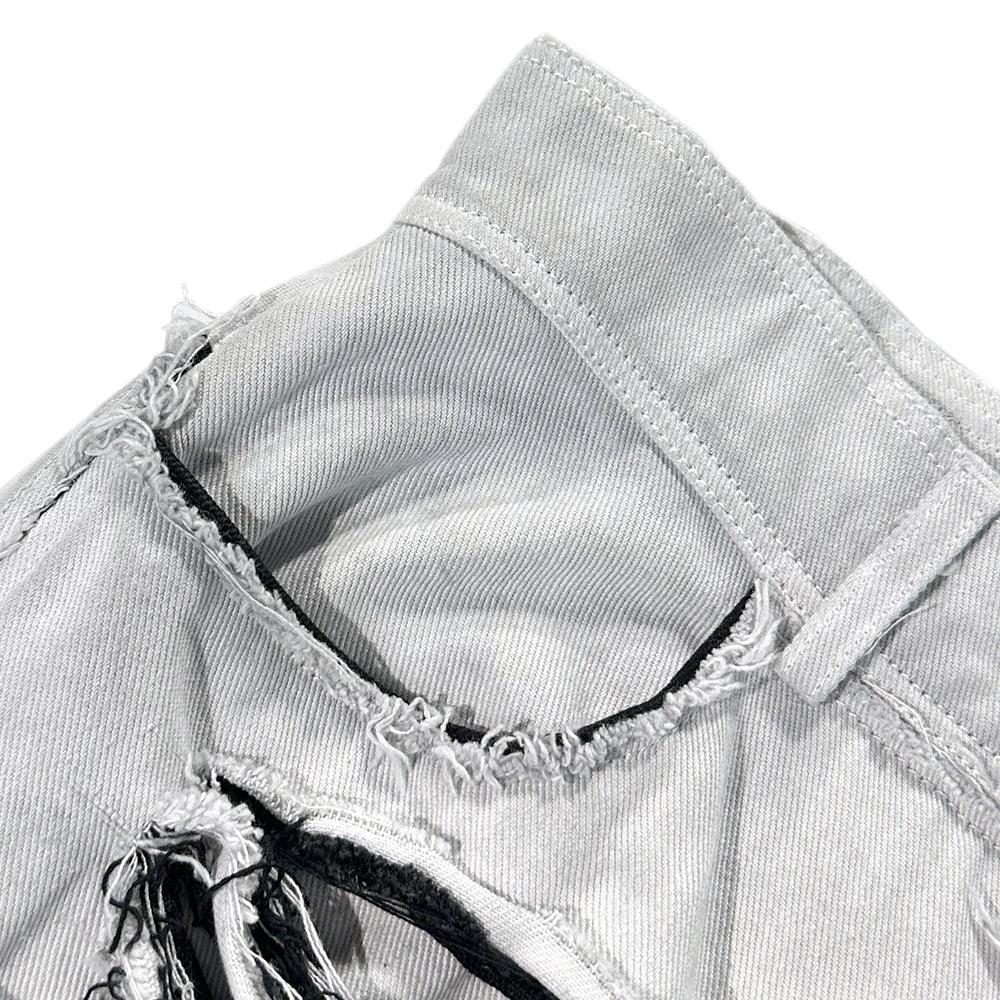 Damaged Double Grunge Denim Pants - BLR BLUER - VENTURER