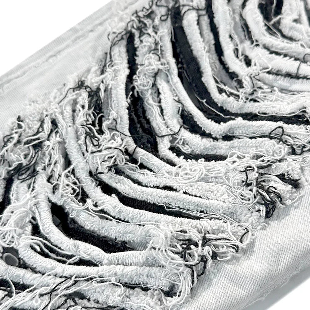 Damaged Double Grunge Denim Pants - BLR BLUER - VENTURER