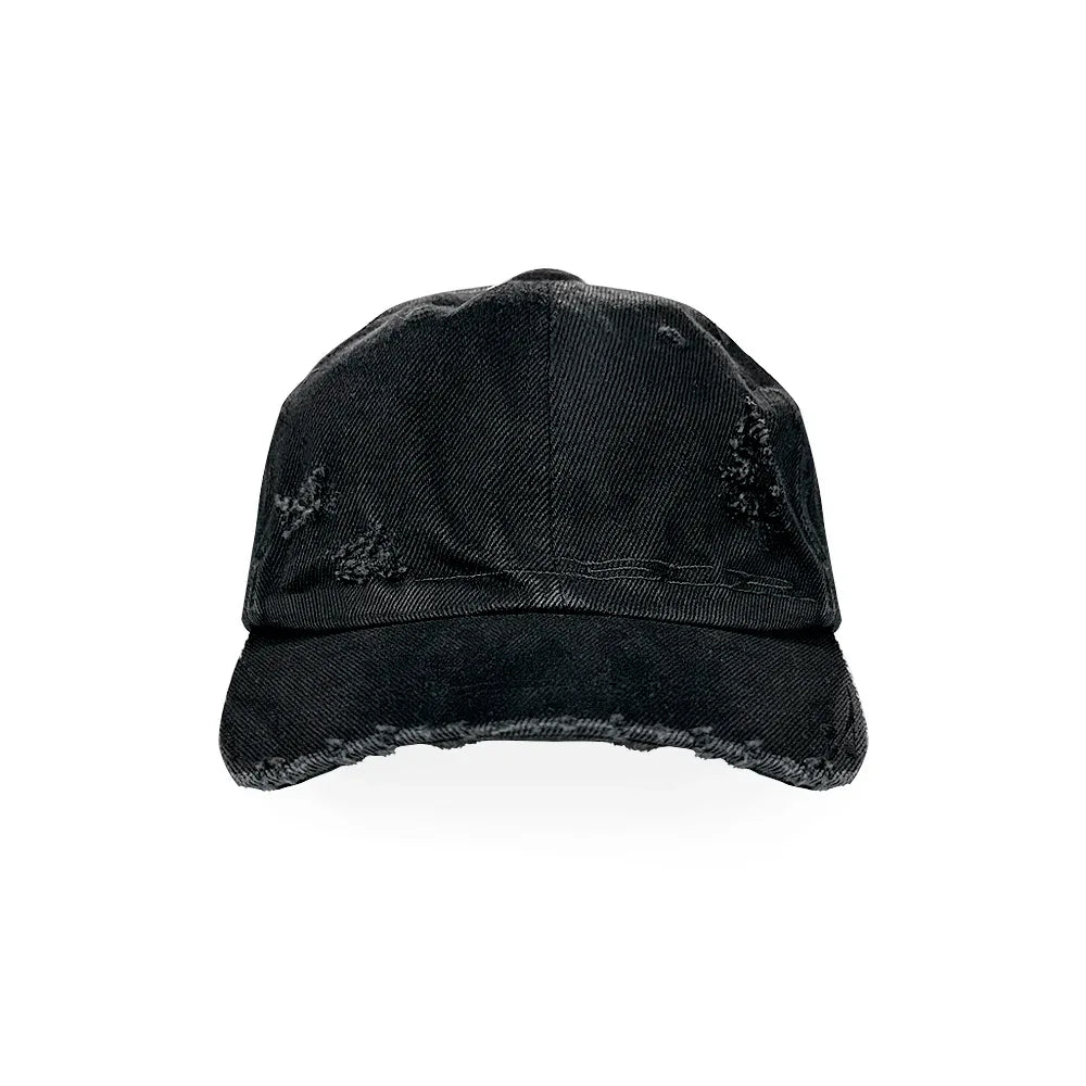 Curved Logo Damaged Denim Cap - BLR BLUER - VENTURER