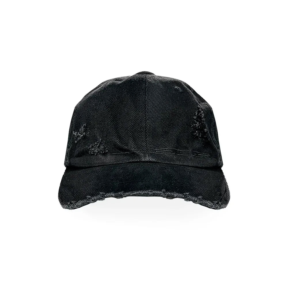 Curved Logo Damaged Denim Cap - BLR BLUER - VENTURER