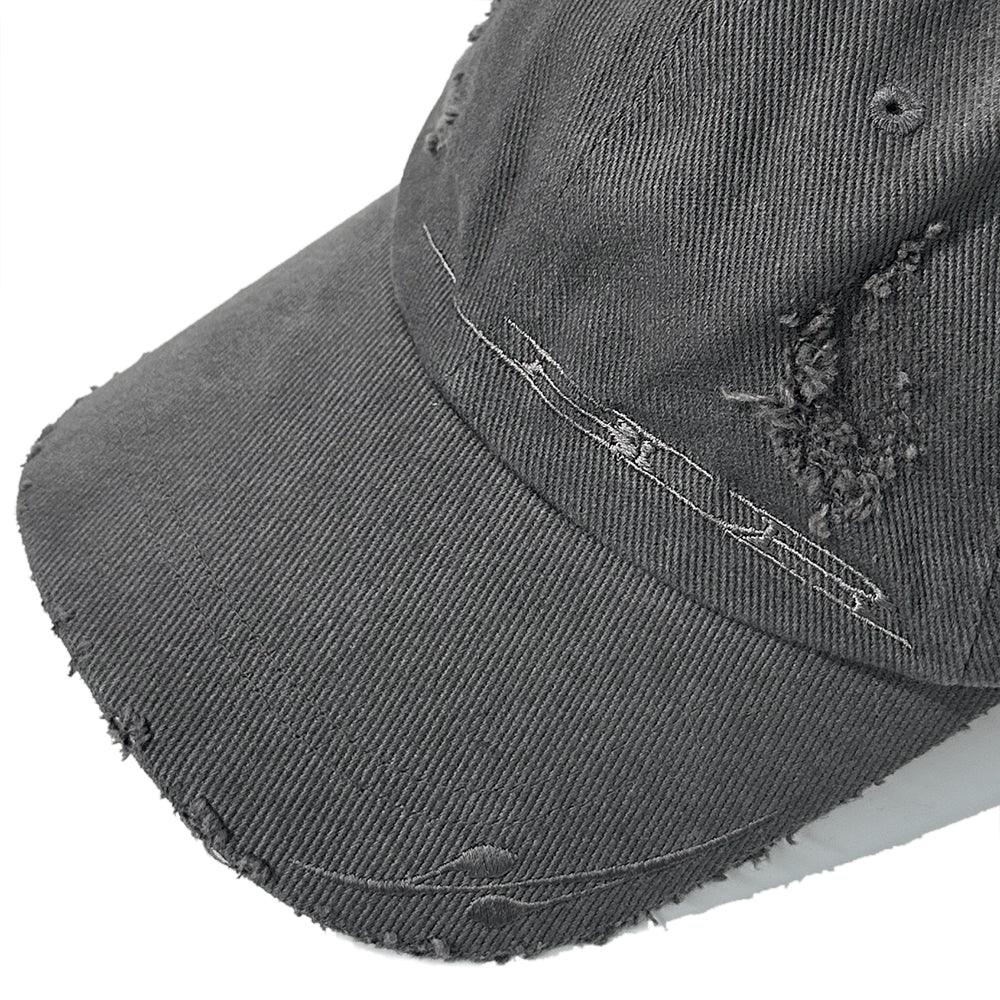 Curved Logo Damaged Denim Cap - BLR BLUER - VENTURER
